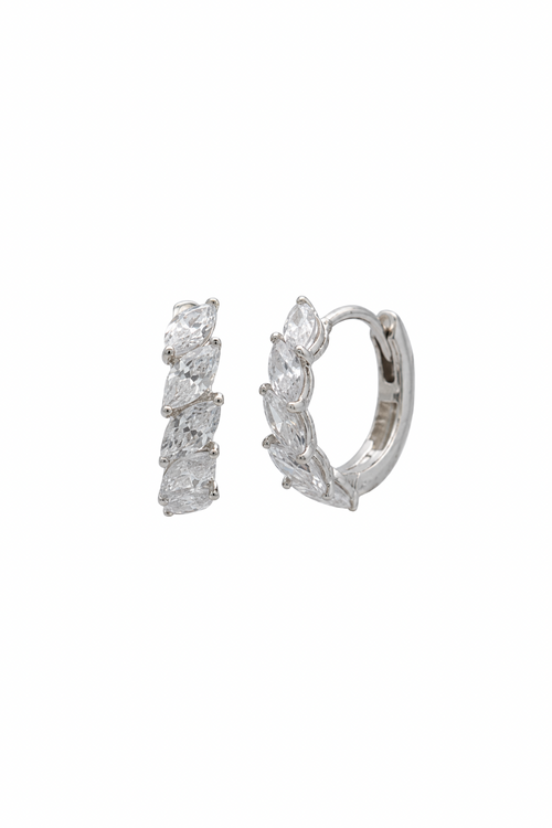 Arracadas Laurel de plata .925 con zirconias