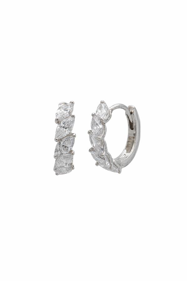 Arracadas Laurel de plata .925 con zirconias