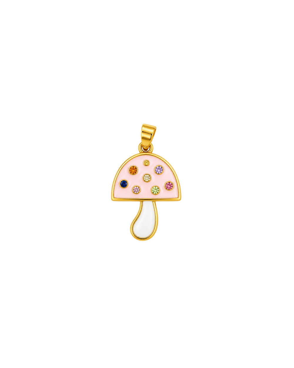 Charm Hongo Rosa en esmalte con baño de oro 18K