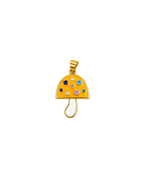 Charm Hongo Amarillo en esmalte con baño de oro 18K