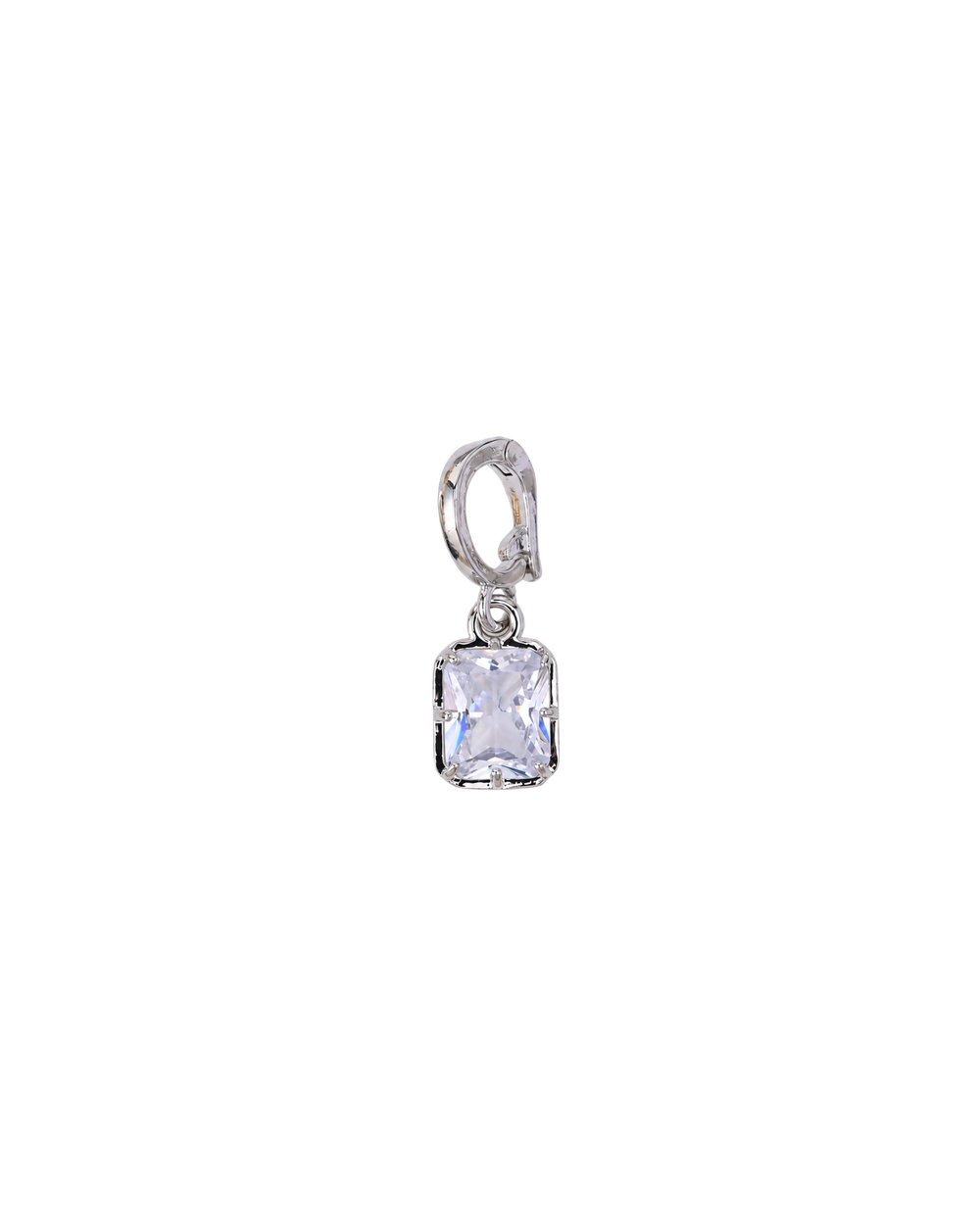 Diamond Shape Charm Cuadrado con Circón Plata