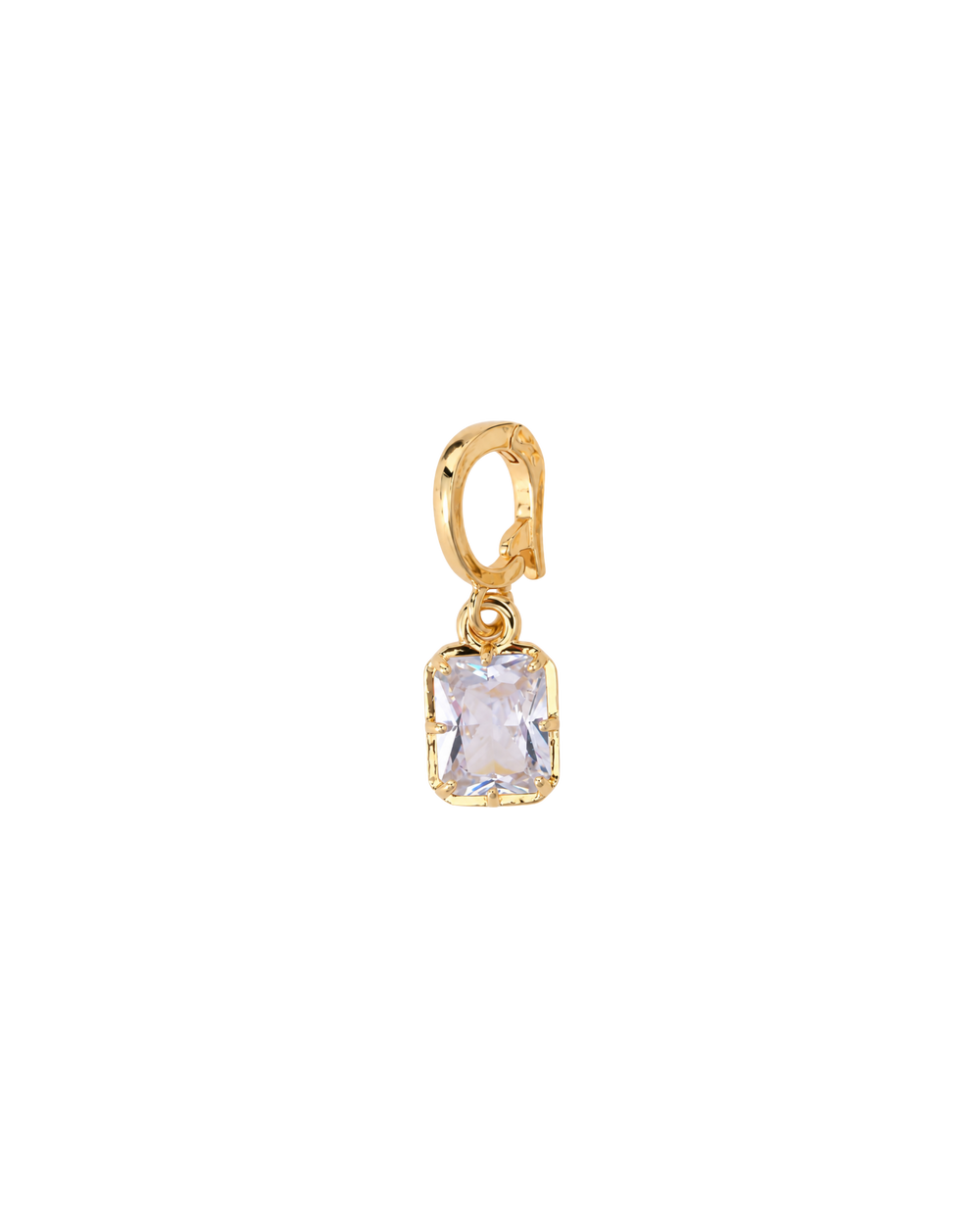 Diamond Shape Charm Cuadrado con Circón Oro