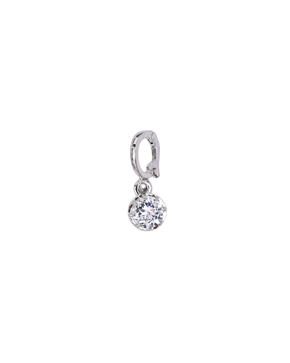 Diamond Shape Charm Círculo con Circón Plata
