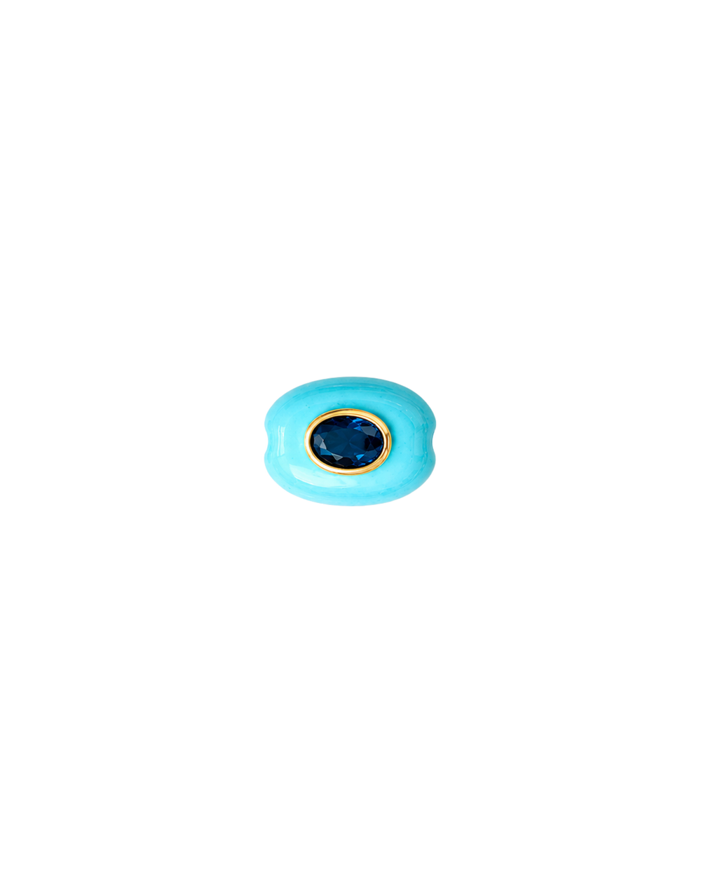 Charm para cadena rígida con turquesa natural y baño de oro 18K