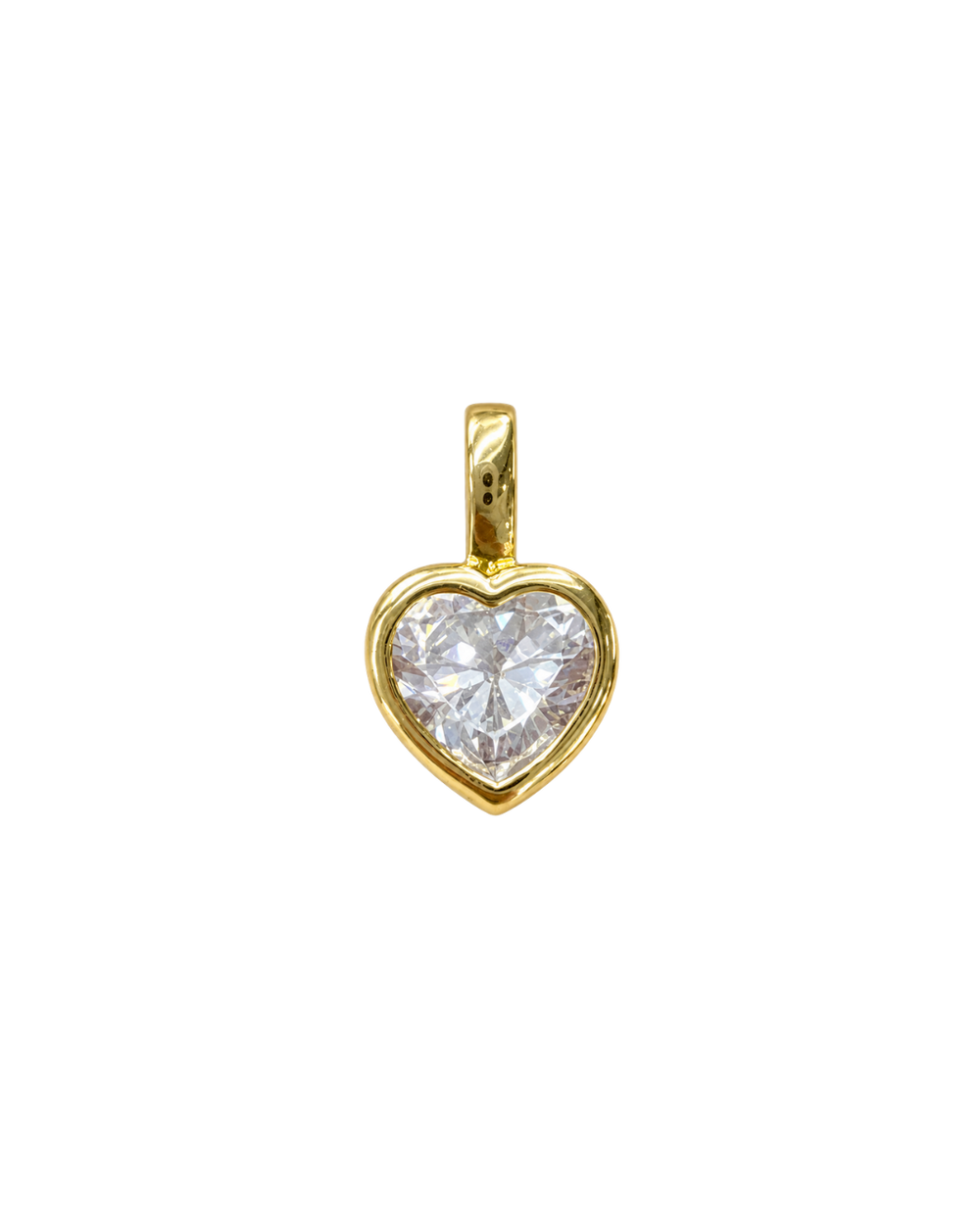 Charm de corazón con circón y baño de oro 18K