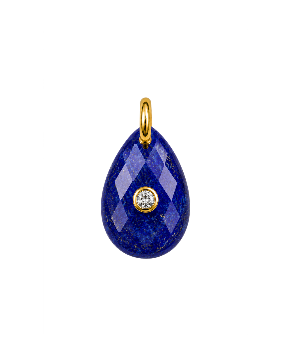 Luna Round Natural Stone Charm Lapislázuli