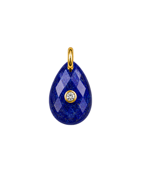 Luna Round Natural Stone Charm Lapislázuli