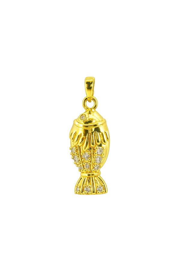 Charm pez dorado esmaltado con baño de oro 18K