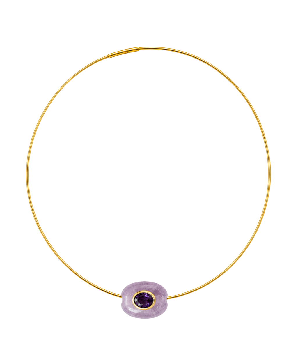 Gemstone Pass-Through Charm Cuarzo Morado