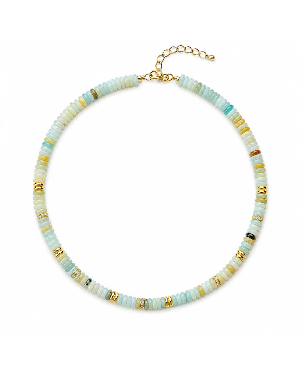 Collar Puca Luxe con aventurina verde natural y baño de oro 18K
