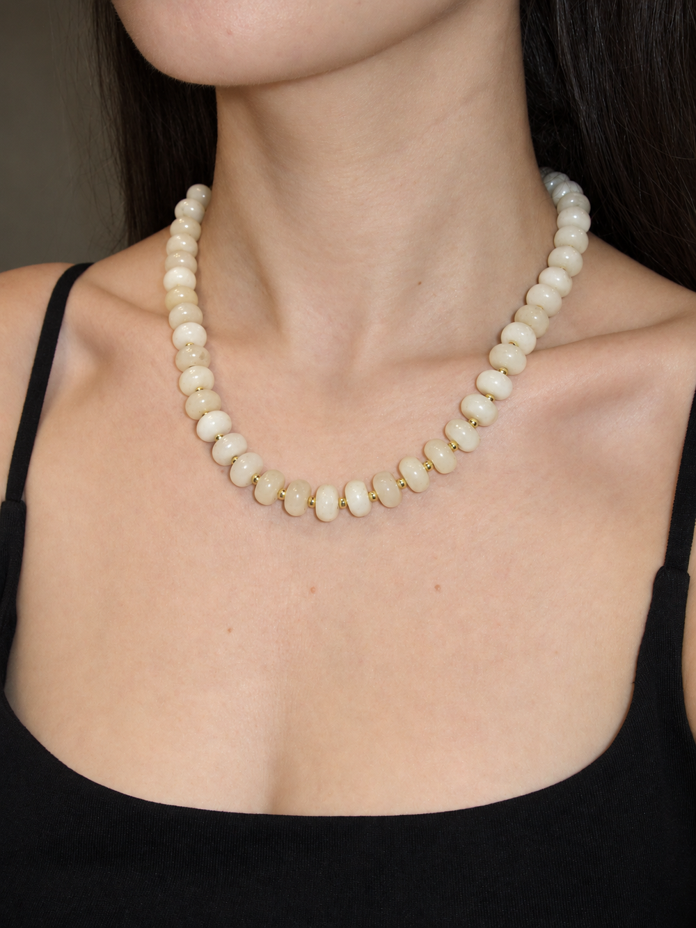 Candy Unicolor Necklace Cuarzo Blanco