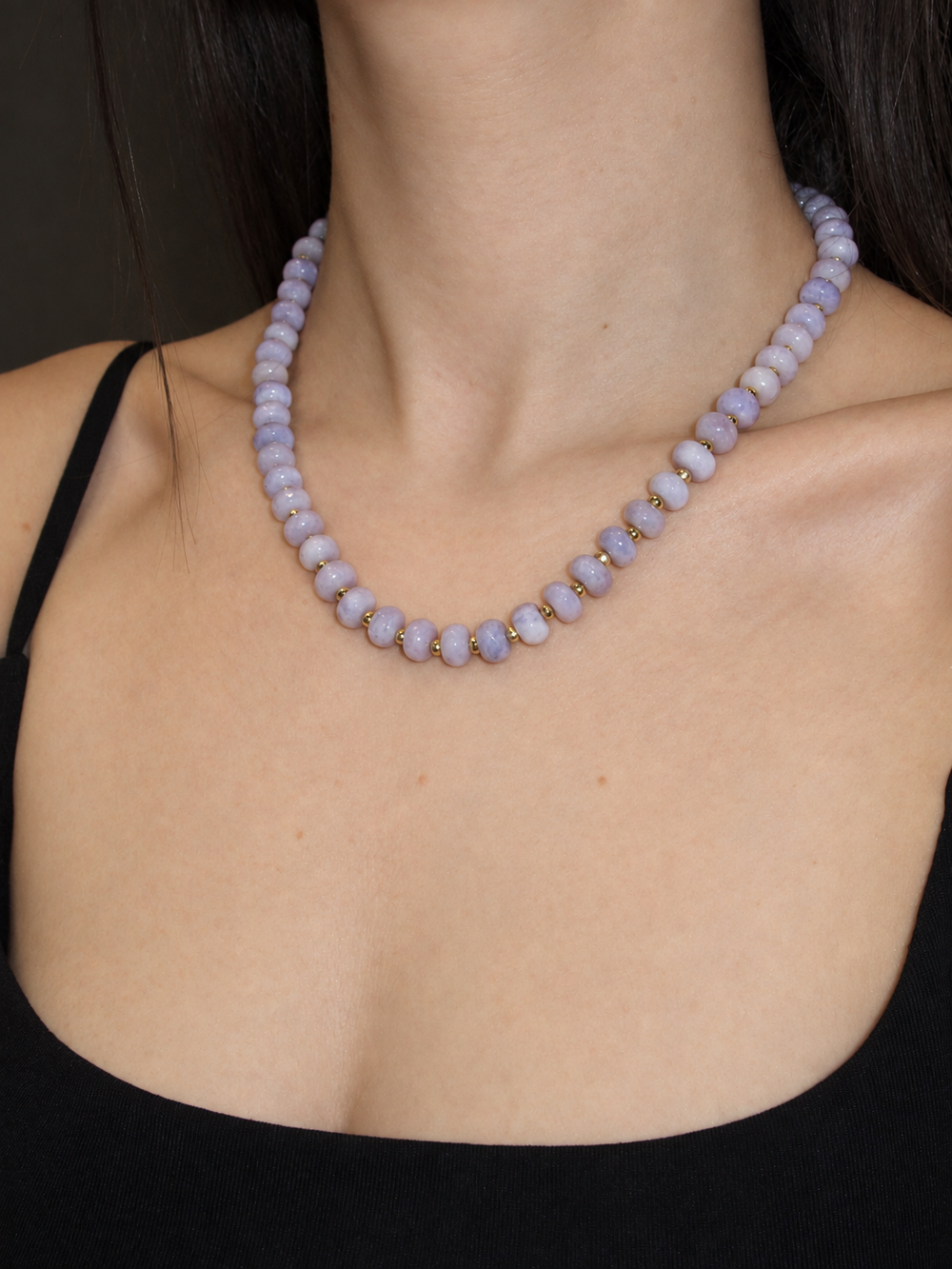Candy Unicolor Necklace Cuarzo Morado