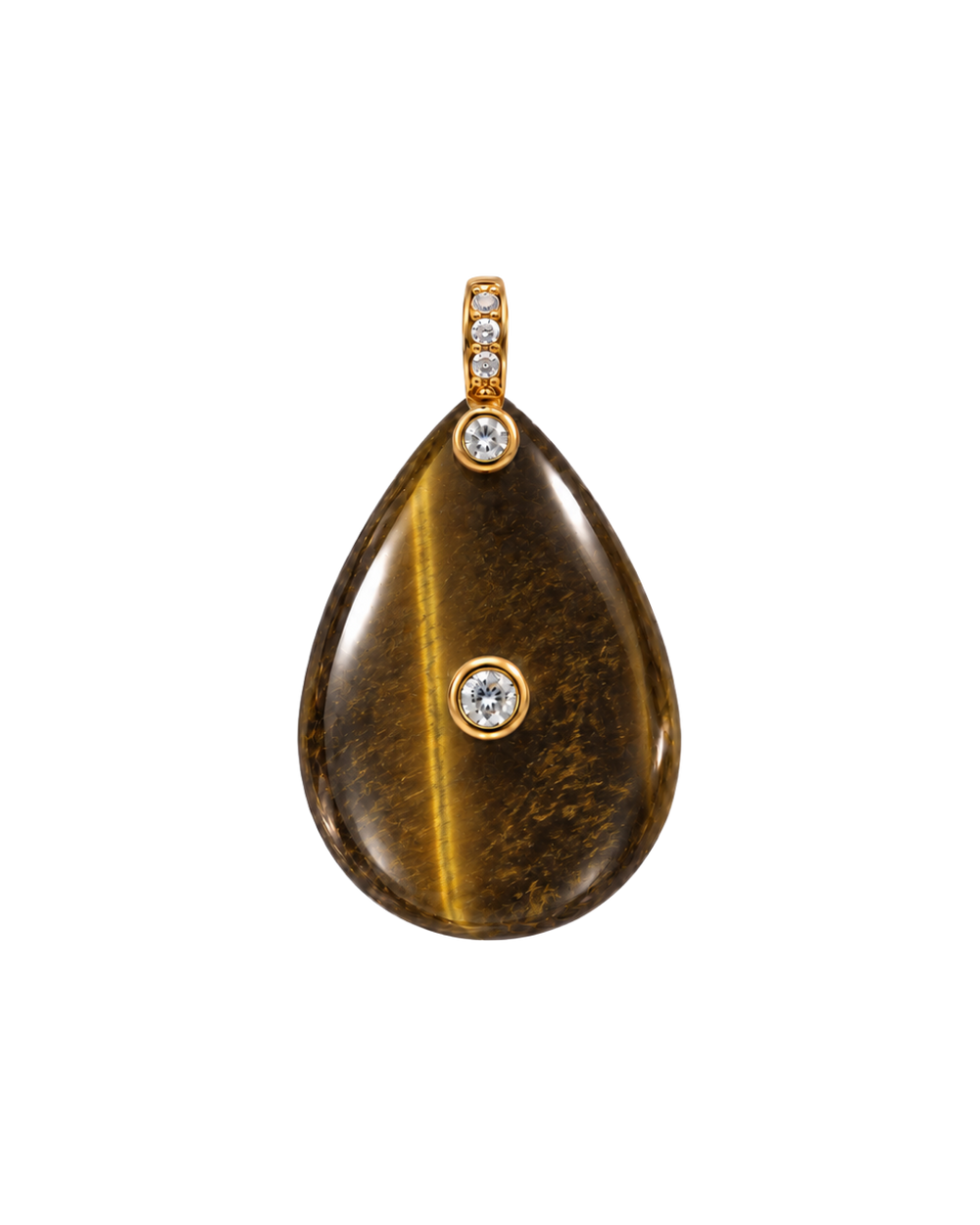 Natural Stone Teardrop Charm Ojo de Tigre